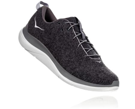 Hoka One One Hupana Flow Wool - Adidasi Alergare Pe Drum Barbati Gri Inchis / Gri | RO-SKtFuAu